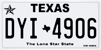 TX license plate DYI4906