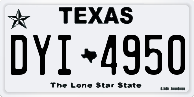 TX license plate DYI4950