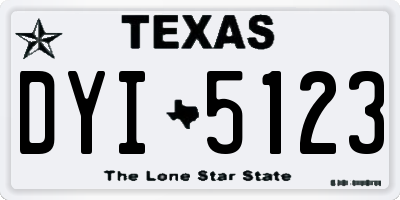 TX license plate DYI5123