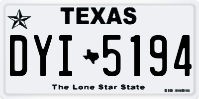 TX license plate DYI5194