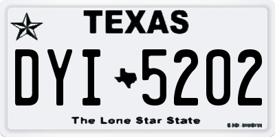 TX license plate DYI5202