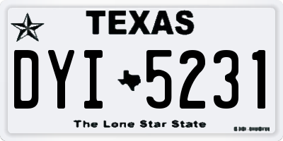 TX license plate DYI5231