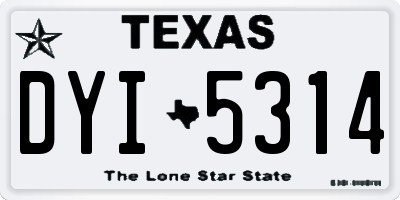 TX license plate DYI5314
