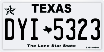 TX license plate DYI5323