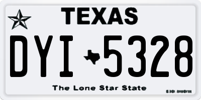 TX license plate DYI5328