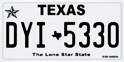 TX license plate DYI5330