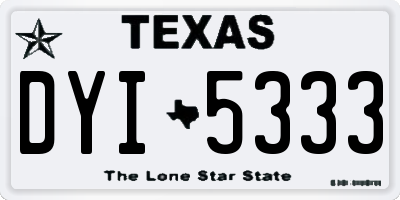TX license plate DYI5333