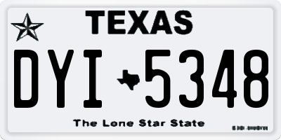 TX license plate DYI5348