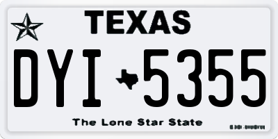TX license plate DYI5355