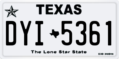TX license plate DYI5361