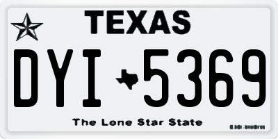 TX license plate DYI5369
