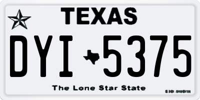 TX license plate DYI5375