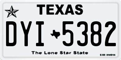 TX license plate DYI5382