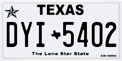 TX license plate DYI5402