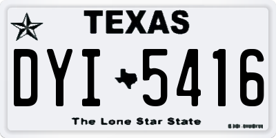 TX license plate DYI5416