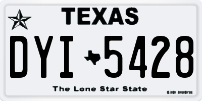 TX license plate DYI5428