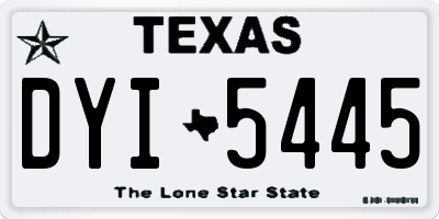 TX license plate DYI5445