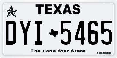 TX license plate DYI5465