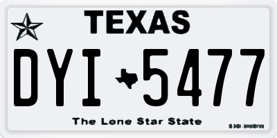 TX license plate DYI5477