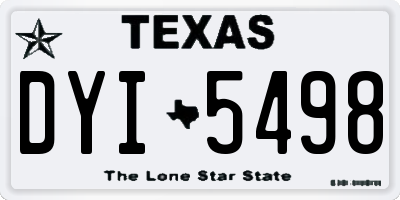 TX license plate DYI5498