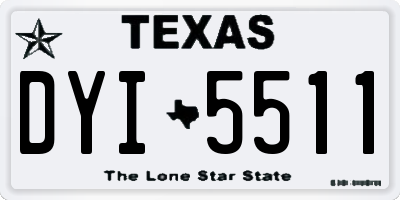 TX license plate DYI5511