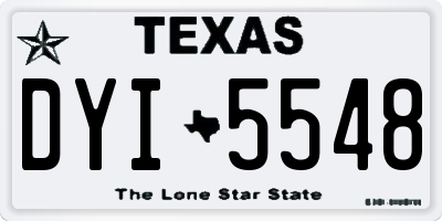 TX license plate DYI5548