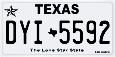 TX license plate DYI5592