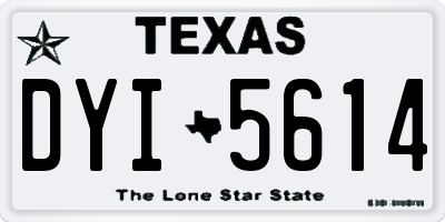 TX license plate DYI5614