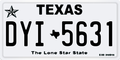 TX license plate DYI5631