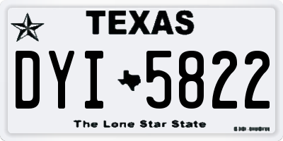 TX license plate DYI5822