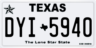 TX license plate DYI5940