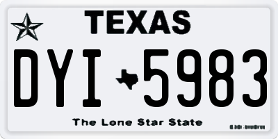 TX license plate DYI5983