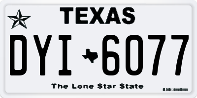 TX license plate DYI6077