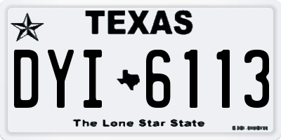 TX license plate DYI6113