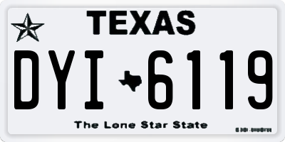 TX license plate DYI6119