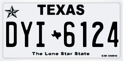 TX license plate DYI6124
