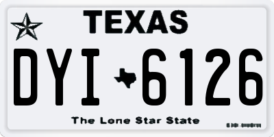 TX license plate DYI6126