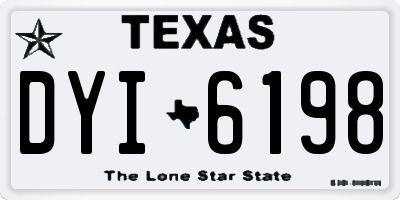 TX license plate DYI6198