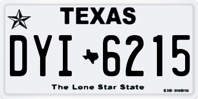 TX license plate DYI6215