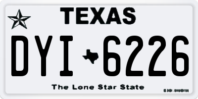 TX license plate DYI6226
