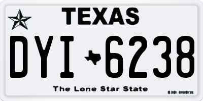 TX license plate DYI6238