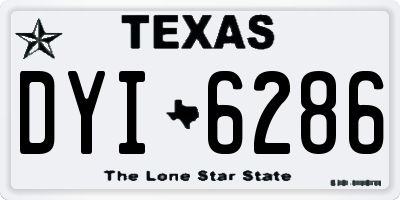 TX license plate DYI6286