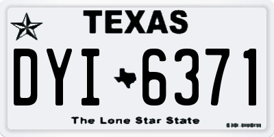TX license plate DYI6371