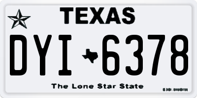 TX license plate DYI6378