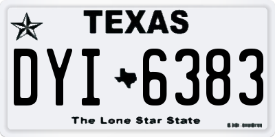 TX license plate DYI6383