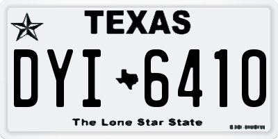 TX license plate DYI6410