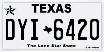 TX license plate DYI6420