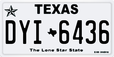 TX license plate DYI6436