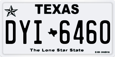 TX license plate DYI6460