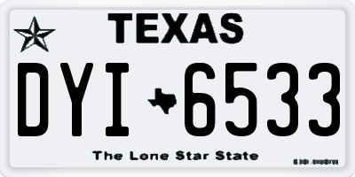 TX license plate DYI6533